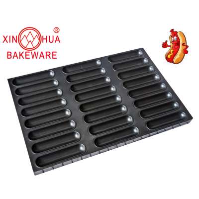 Non-sticks cake baking trays for bakery 21 multi-link hot dog pan baking pan