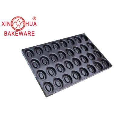 Industrial non-stick donut baking pan tray 32 multi-link cake mould of donut shaped bakeware